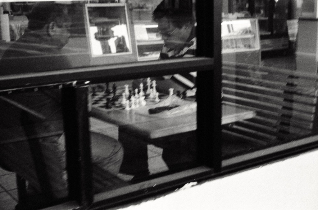 Chess in the donut shop